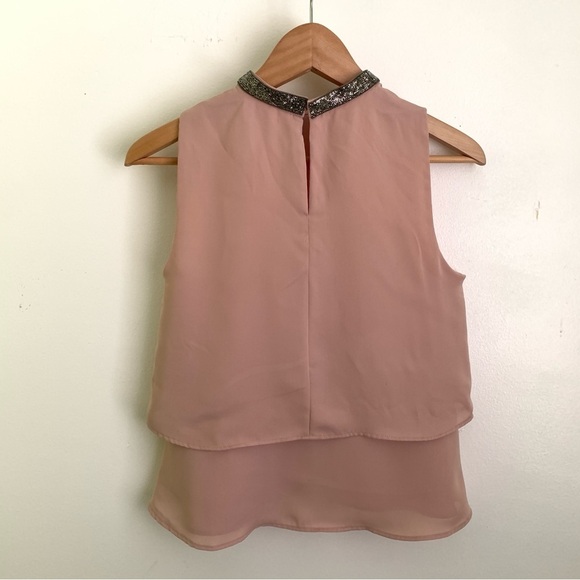 Zara Sleeveless Tiered Blouse with Beaded Collar - Picture 8 of 14